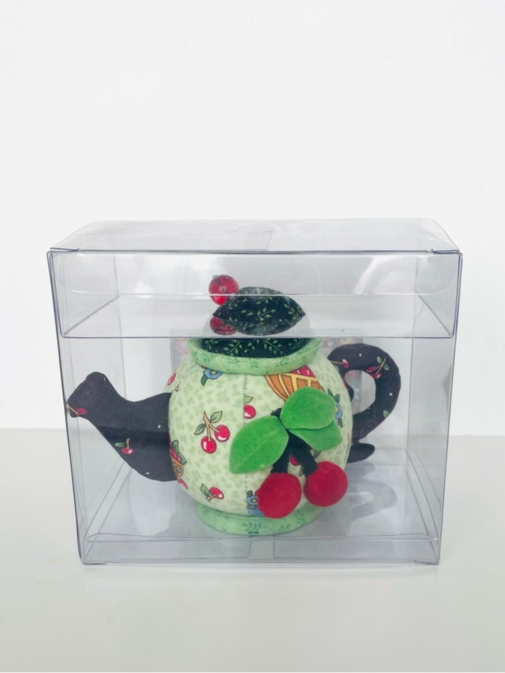 Mary Engelbreit TEAPOT PINCUSHION Dritz SHELF DECOR Cherries NWT